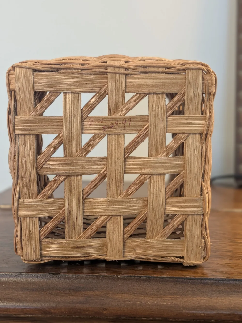Handwoven Wood Splint Basket Signed NC Artisan Dated 1997